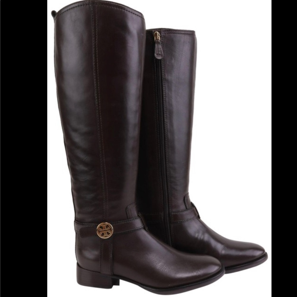 Tory Burch Bristol 30mm Coconut Brown Tall Leather Riding BOOTS - SIZE 8